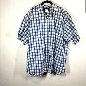 Wrangler blue plaid pearl snap button shirt size 4x